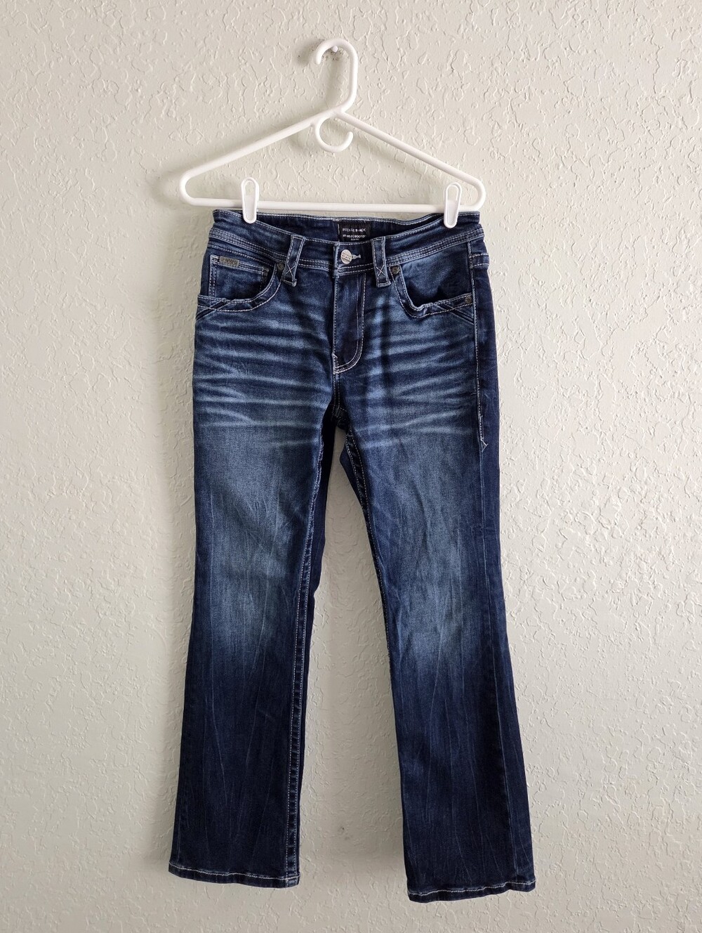 Buckle Black Men's Bootcut Slim Fit Dark Wash Jeans